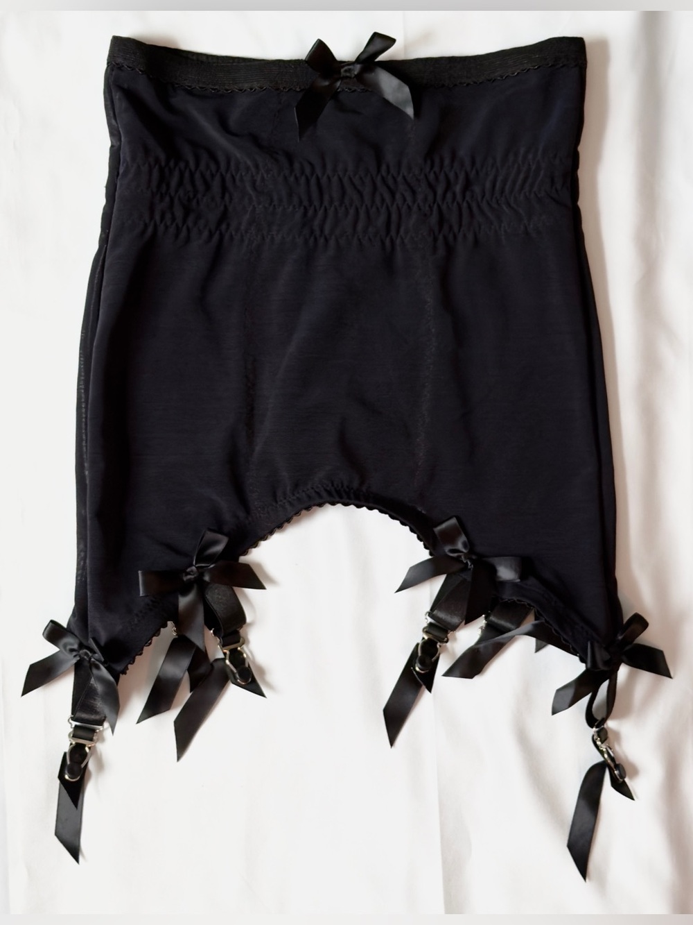 NWOT Kiss Me Deadly Black Retro Vargas Longline Girdle/Suspender Belt- Size M
